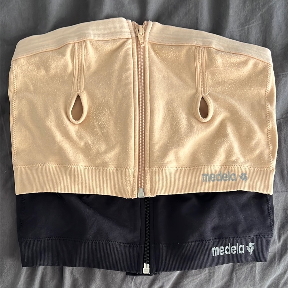Medela Hands Free Beige and Black Pumping Bras